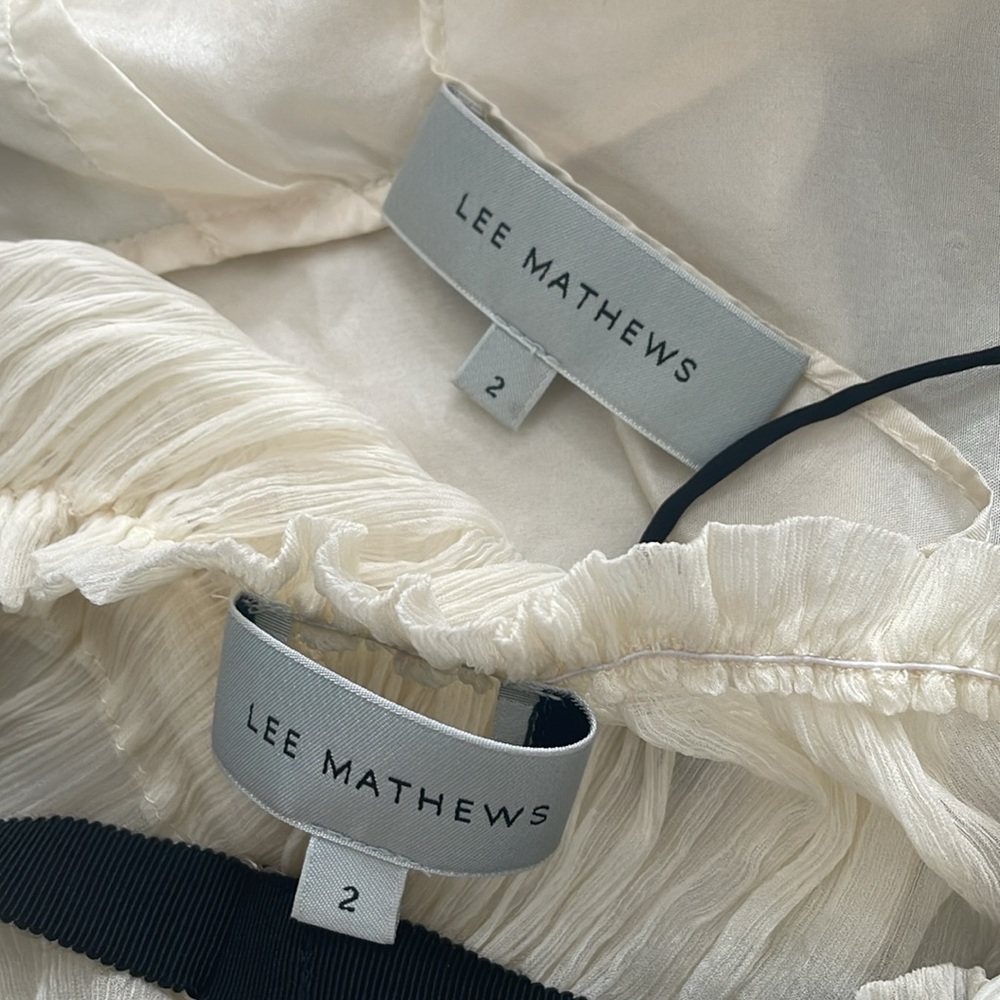 Lee Mathews Celia Gathered Color-Block Silk Georg… - image 8